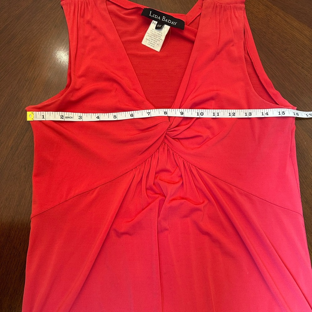 Lida Baday Italian Designer Sleeveless Twist-Front Top | Red - Picture 6 of 8